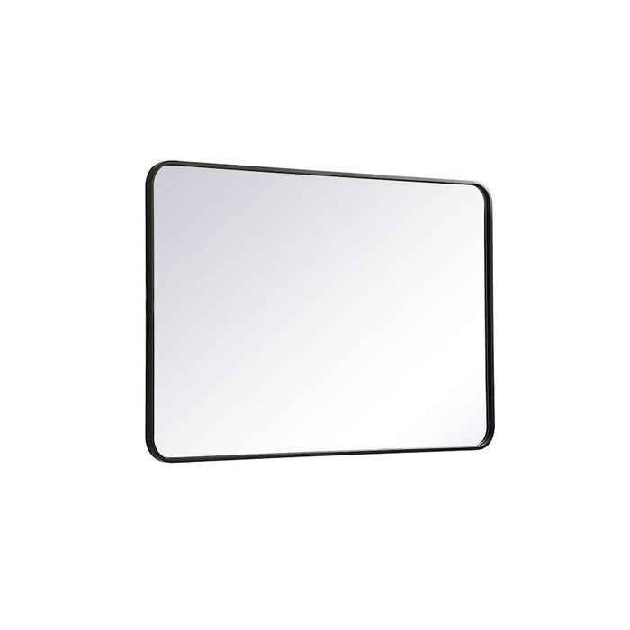 Elegant Decor Evermore Soft Corner Rectangular Mirror 28X42", Black