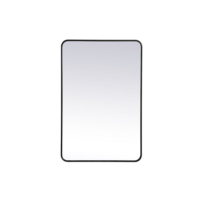 Elegant Decor Evermore Soft Corner Rectangular Mirror 28X42", Black