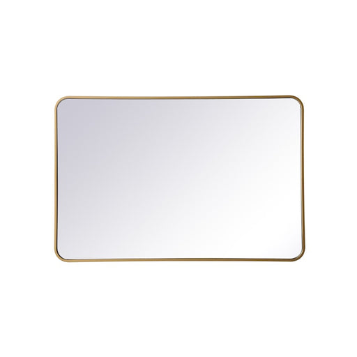 Elegant Decor Evermore Soft Corner Rectangular Mirror 28X42", Brass