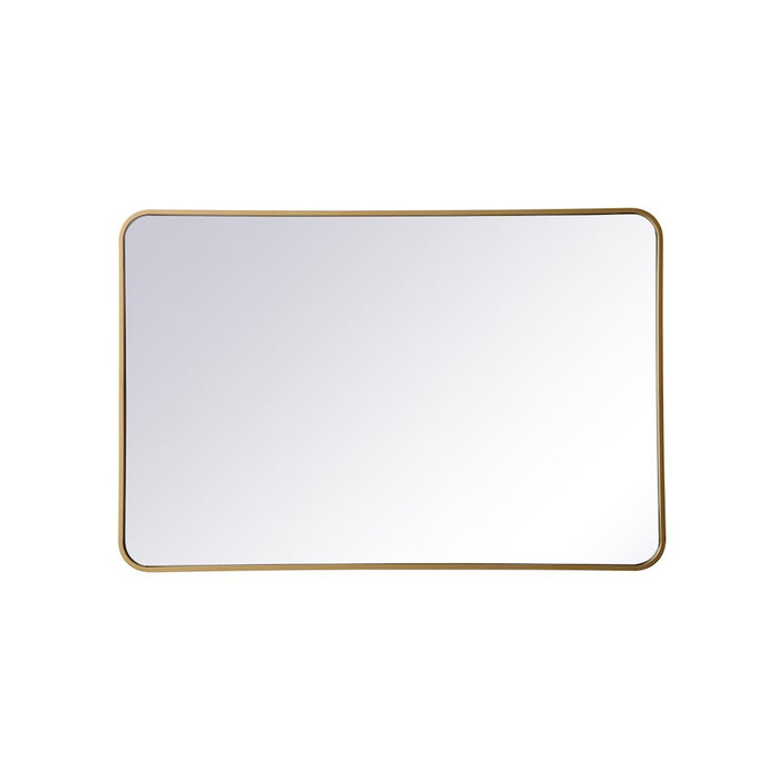 Elegant Decor Evermore Soft Corner Rectangular Mirror 28X42", Brass
