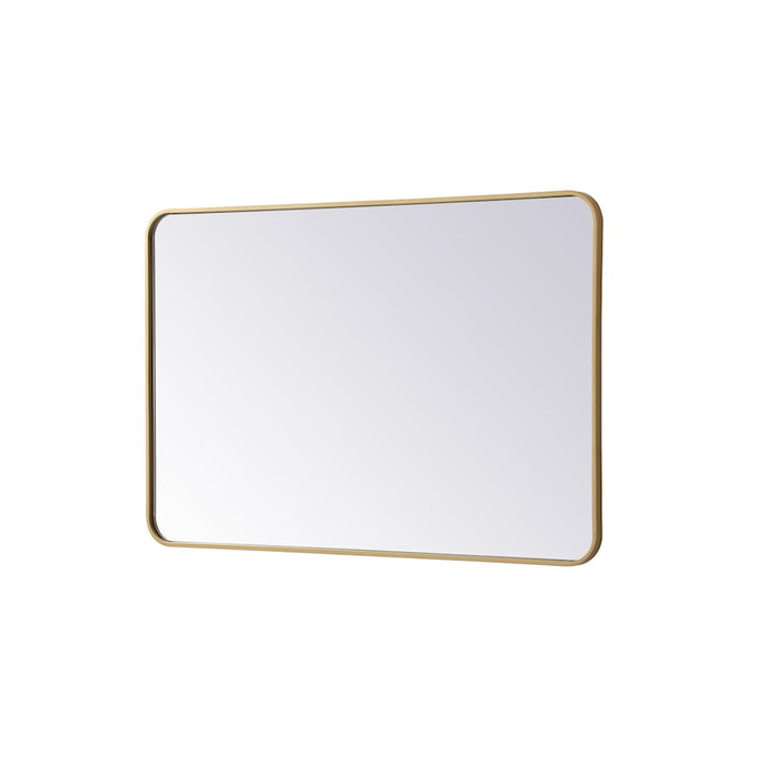 Elegant Decor Evermore Soft Corner Rectangular Mirror 28X42", Brass