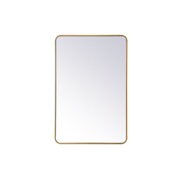 Elegant Decor Evermore Soft Corner Rectangular Mirror 28X42", Brass