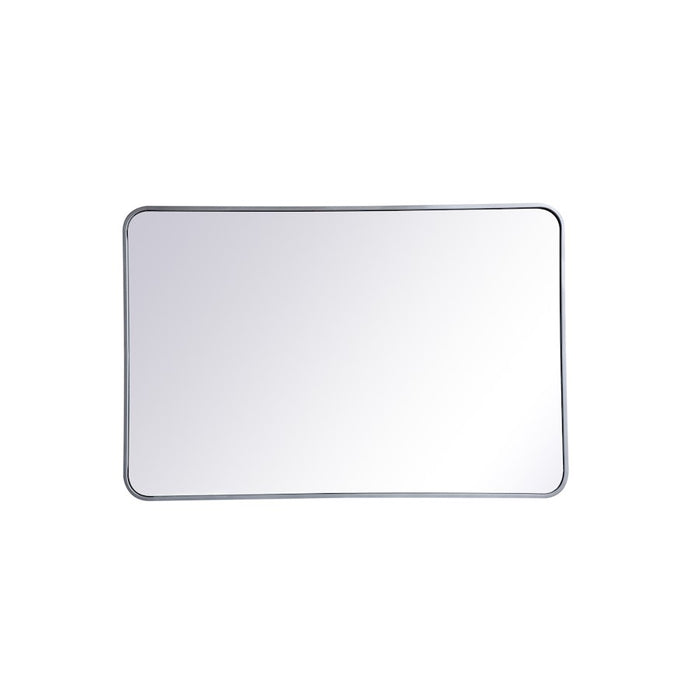 Elegant Decor Evermore Soft Corner Rectangular Mirror 28X42", Silver