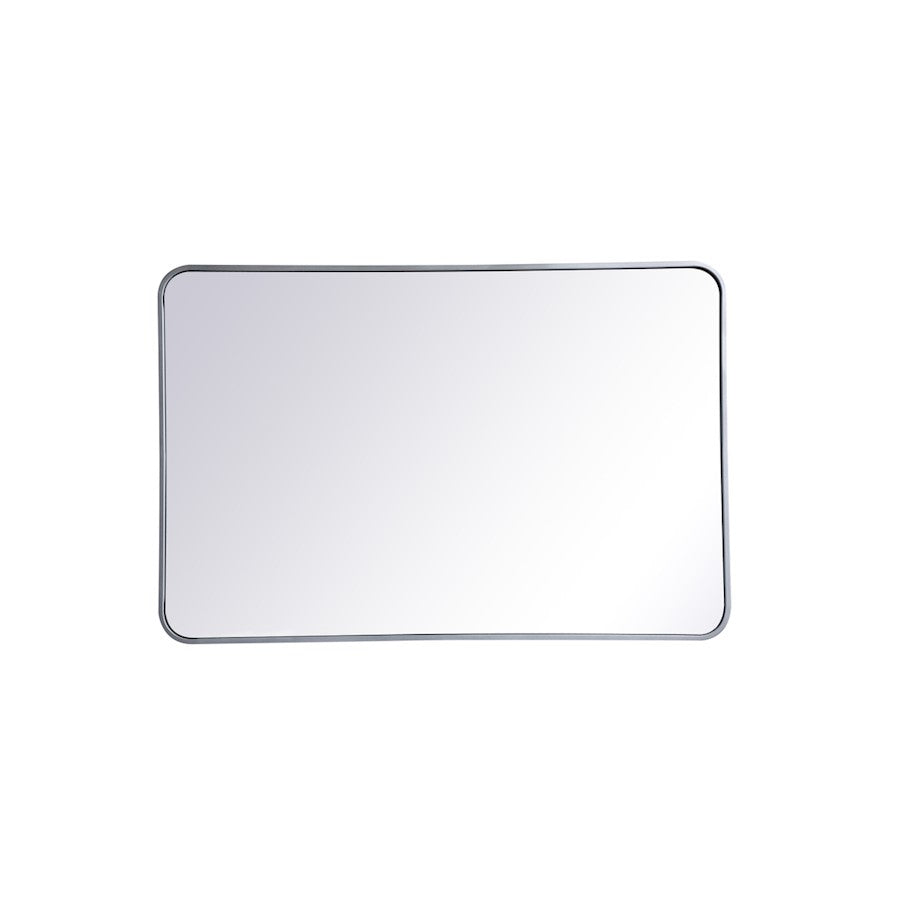 Elegant Decor Evermore Soft Corner Rectangular Mirror 28X42", Silver