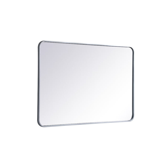 Elegant Decor Evermore Soft Corner Rectangular Mirror 28X42", Silver