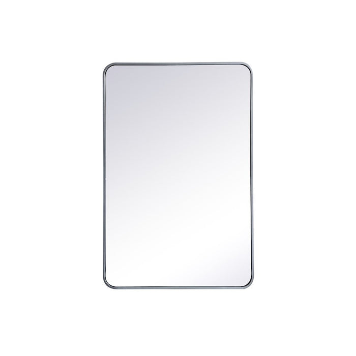 Elegant Decor Evermore Soft Corner Rectangular Mirror 28X42", Silver