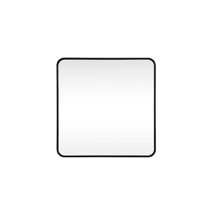 Elegant Decor Evermore Soft Corner Square Mirror 30X30", Black