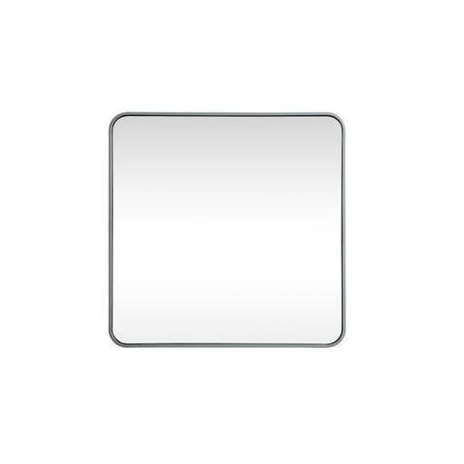 Elegant Decor Evermore Soft Corner Square Mirror 30X30", Silver
