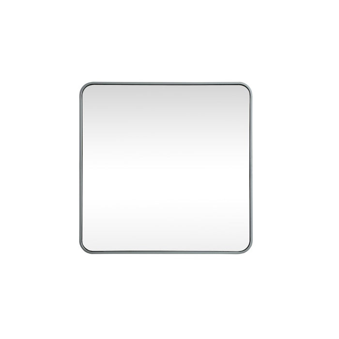 Elegant Decor Evermore Soft Corner Square Mirror 30X30", Silver