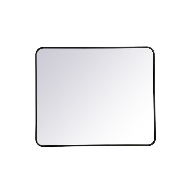 Elegant Decor Evermore Soft Corner Rectangular Mirror 30X36", Black