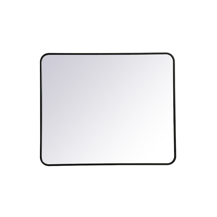 Elegant Decor Evermore Soft Corner Rectangular Mirror 30X36", Black