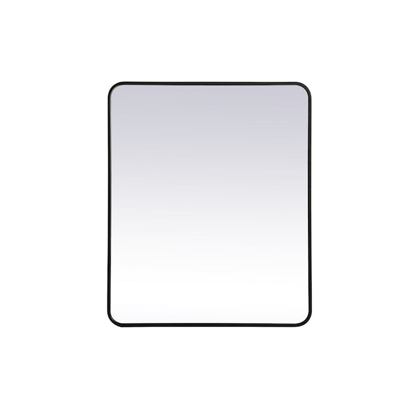 Elegant Decor Evermore Soft Corner Rectangular Mirror 30X36", Black