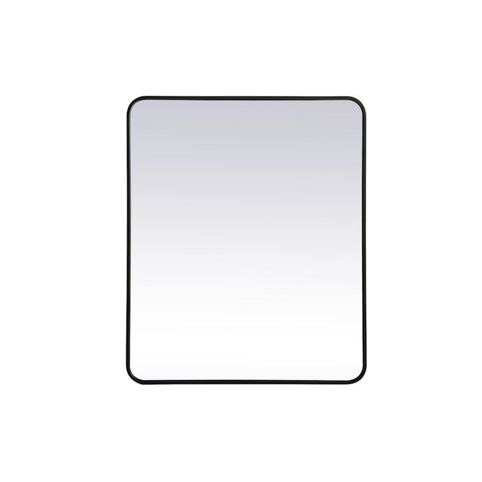 Elegant Decor Evermore Soft Corner Rectangular Mirror 30X36", Black