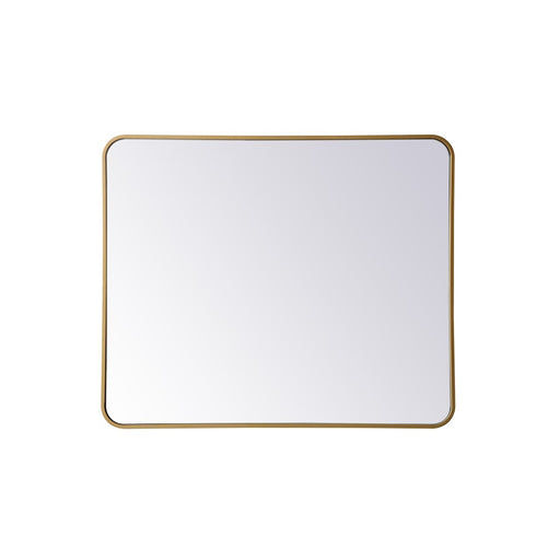 Elegant Decor Evermore Soft Corner Rectangular Mirror 30X36", Brass