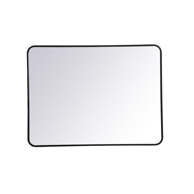 Elegant Decor Evermore Soft Corner Rectangular Mirror 30X40", Black