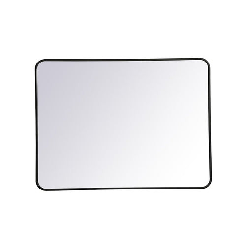Elegant Decor Evermore Soft Corner Rectangular Mirror 30X40", Black