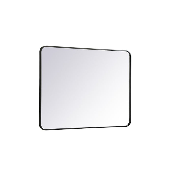 Elegant Decor Evermore Soft Corner Rectangular Mirror 30X40", Black