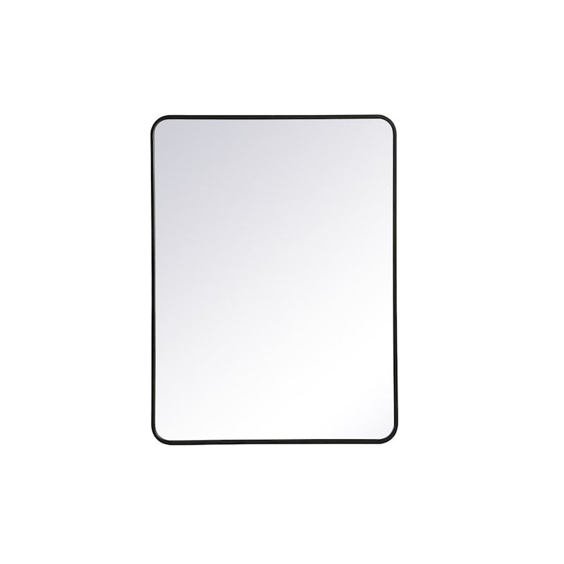 Elegant Decor Evermore Soft Corner Rectangular Mirror 30X40", Black