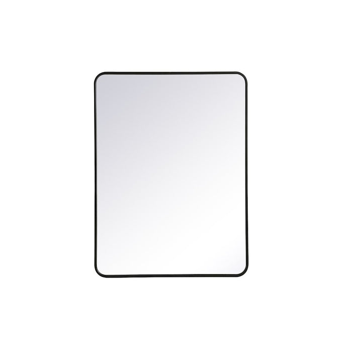 Elegant Decor Evermore Soft Corner Rectangular Mirror 30X40", Black