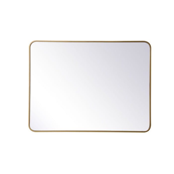 Elegant Decor Evermore Soft Corner Rectangular Mirror 30X40", Brass