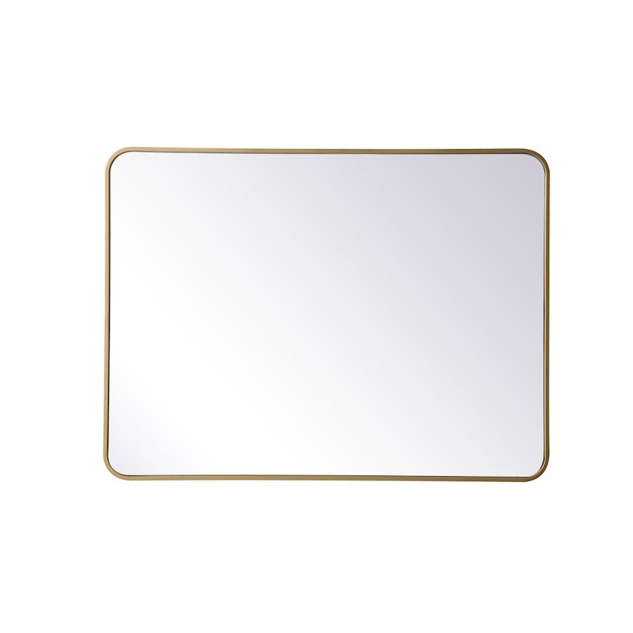 Elegant Decor Evermore Soft Corner Rectangular Mirror 30X40", Brass