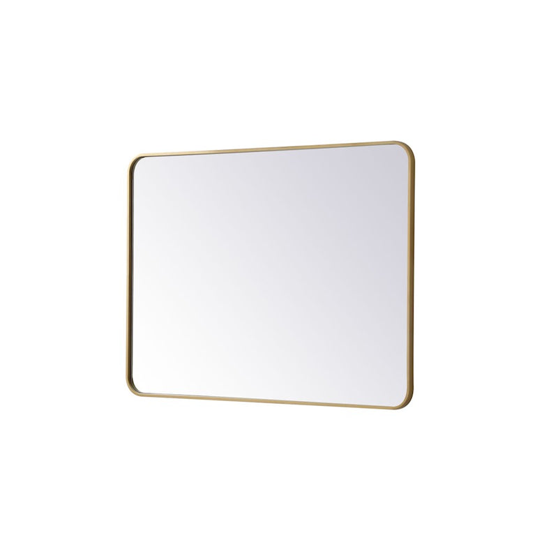 Elegant Decor Evermore Soft Corner Rectangular Mirror 30X40", Brass