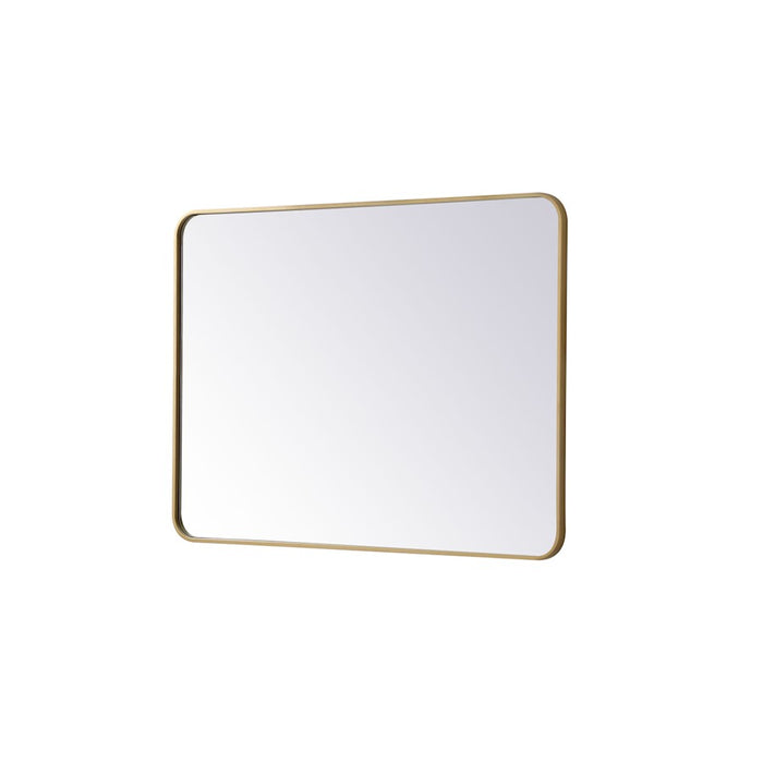 Elegant Decor Evermore Soft Corner Rectangular Mirror 30X40", Brass