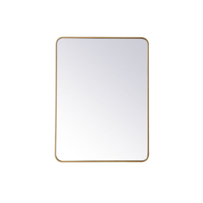 Elegant Decor Evermore Soft Corner Rectangular Mirror 30X40", Brass