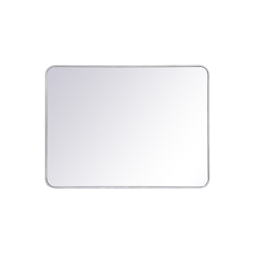 Elegant Decor Evermore Soft Corner Rectangular Mirror 30X40", Silver - MR803040S