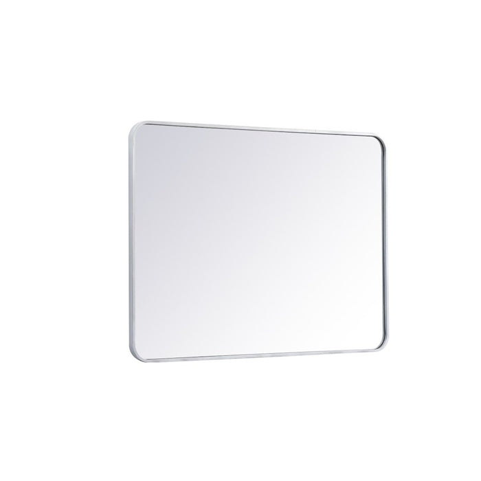 Elegant Decor Evermore Soft Corner Rectangular Mirror 30X40", Silver