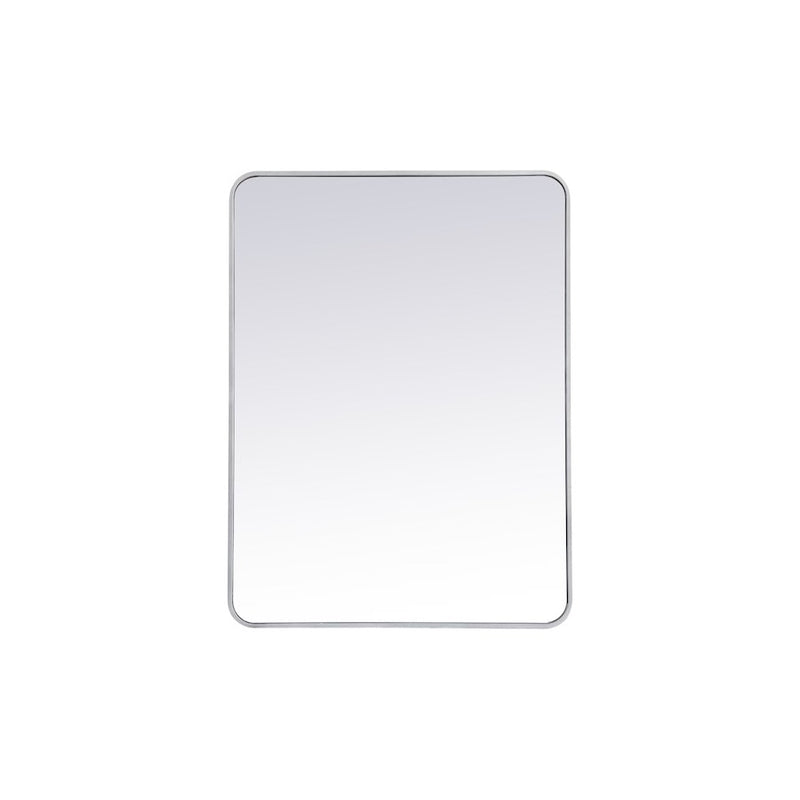 Elegant Decor Evermore Soft Corner Rectangular Mirror 30X40", Silver
