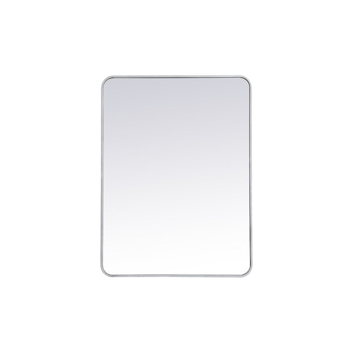 Elegant Decor Evermore Soft Corner Rectangular Mirror 30X40", Silver