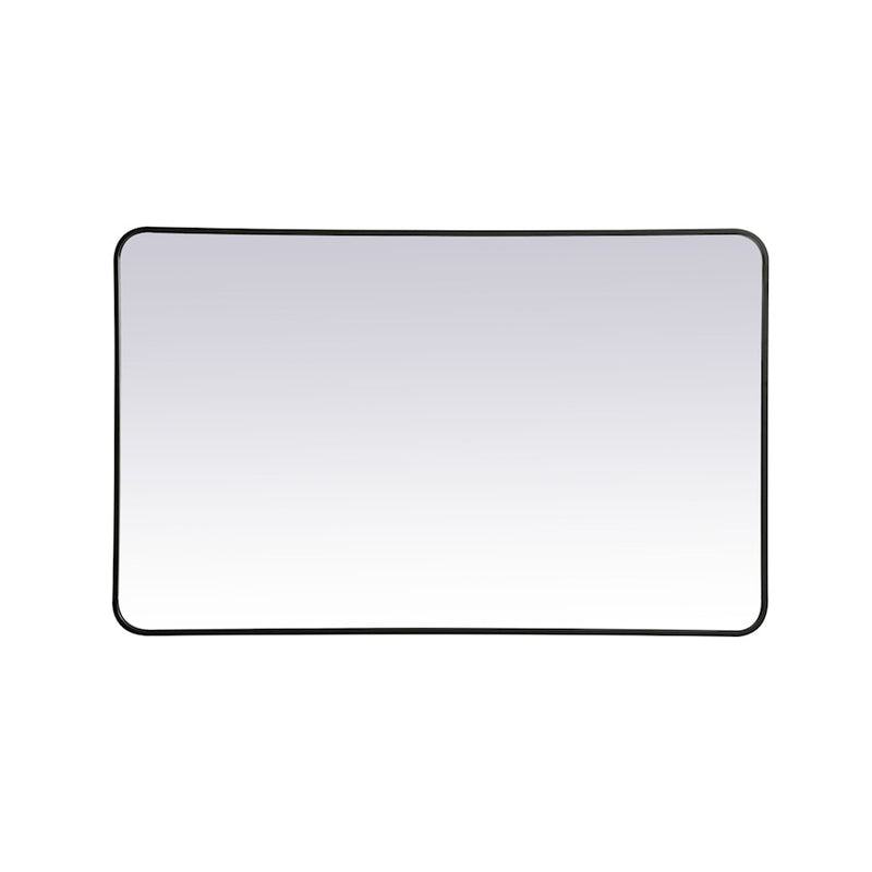 Elegant Decor Evermore Soft Corner Rectangular Mirror 30X48", Black