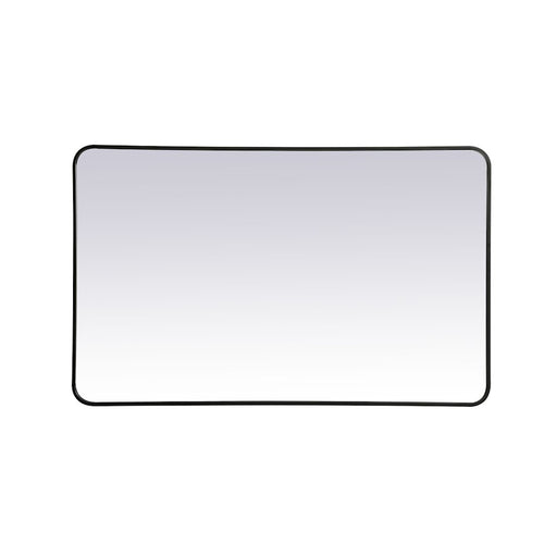 Elegant Decor Evermore Soft Corner Rectangular Mirror 30X48", Black