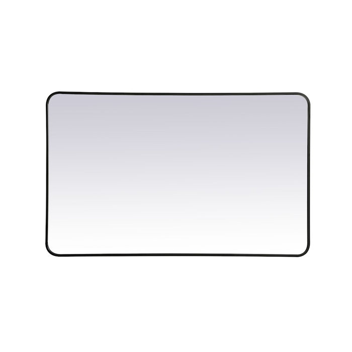 Elegant Decor Evermore Soft Corner Rectangular Mirror 30X48", Black