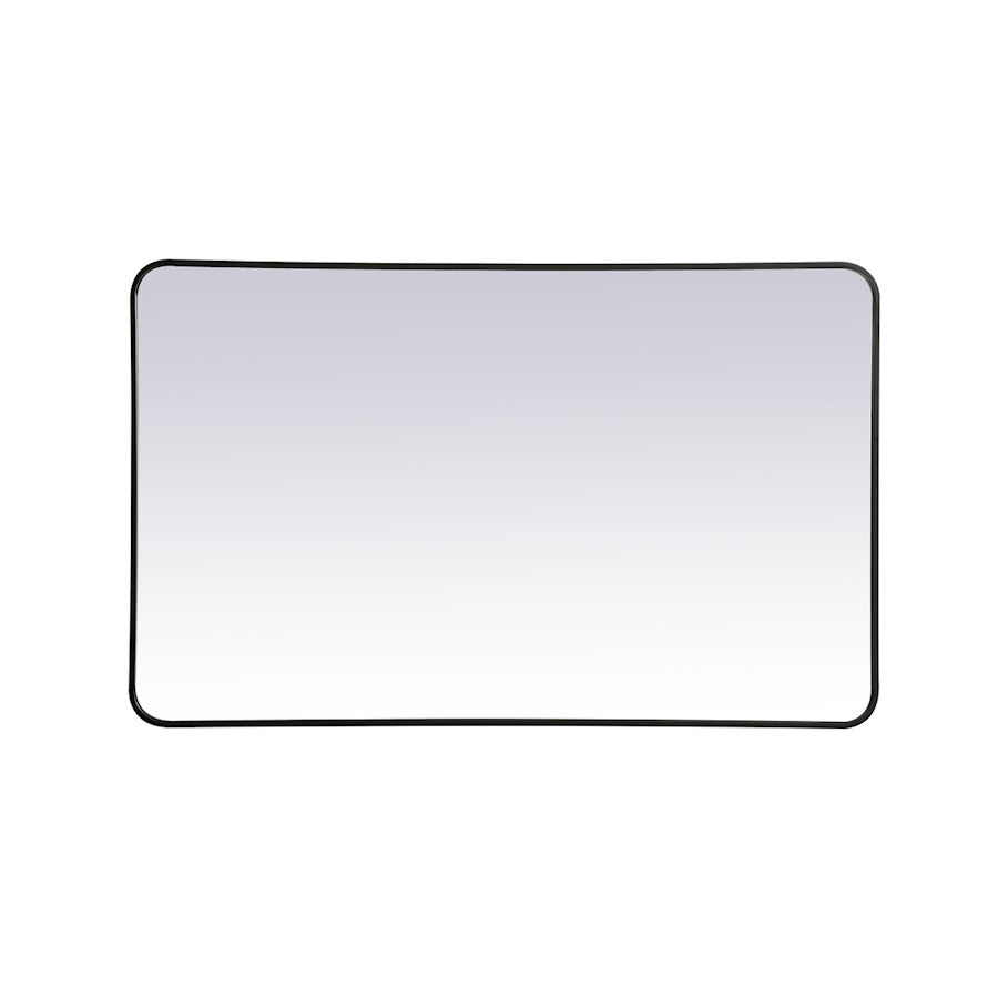 Elegant Decor Evermore Soft Corner Rectangular Mirror 30X48", Black