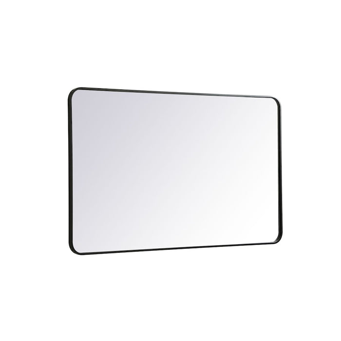 Elegant Decor Evermore Soft Corner Rectangular Mirror 30X48", Black