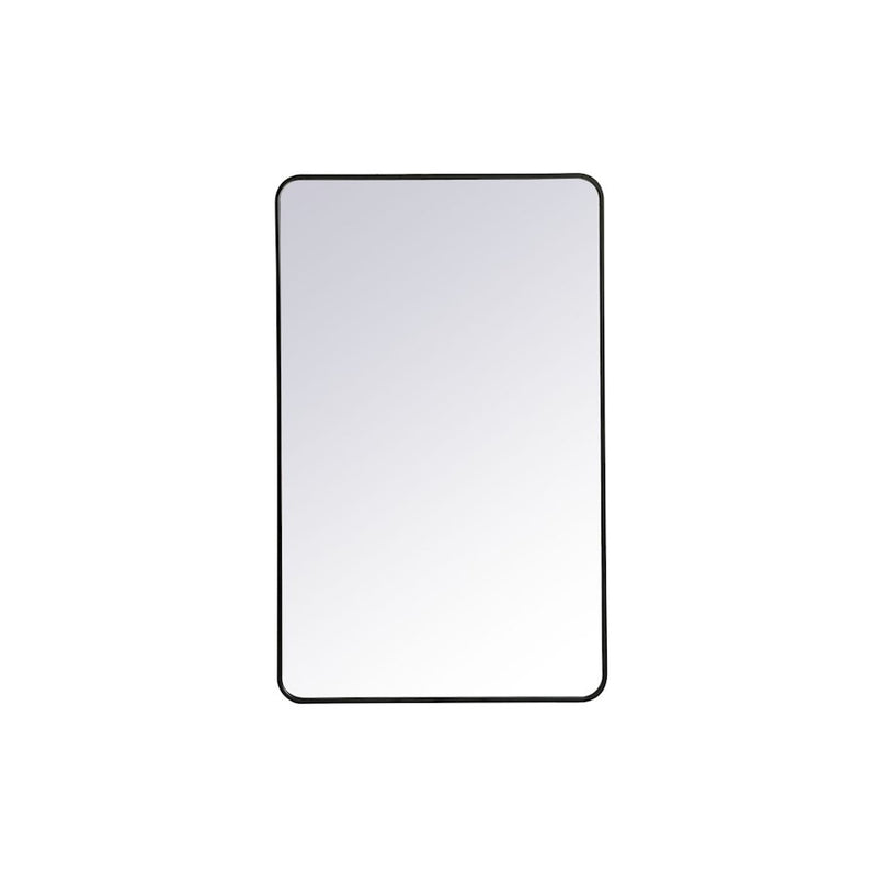 Elegant Decor Evermore Soft Corner Rectangular Mirror 30X48", Black