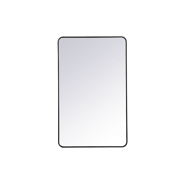 Elegant Decor Evermore Soft Corner Rectangular Mirror 30X48", Black