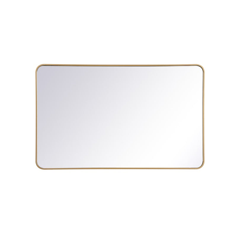 Elegant Decor Evermore Soft Corner Rectangular Mirror 30X48", Brass