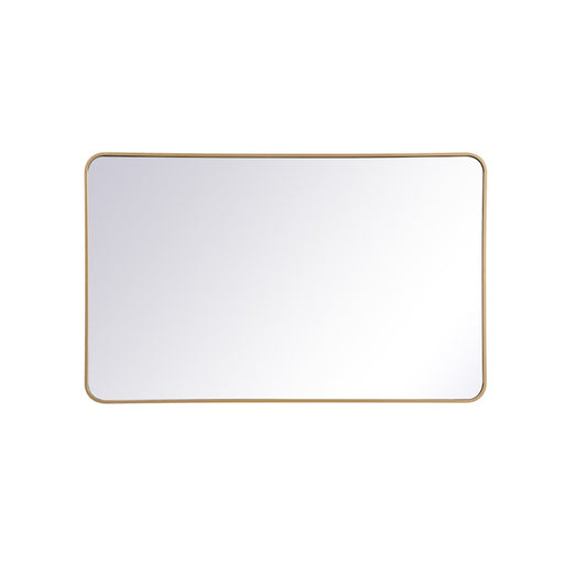 Elegant Decor Evermore Soft Corner Rectangular Mirror 30X48", Brass - MR803048BR
