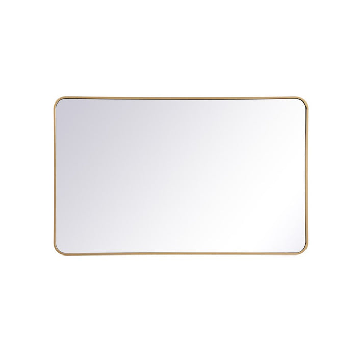 Elegant Decor Evermore Soft Corner Rectangular Mirror 30X48", Brass - MR803048BR