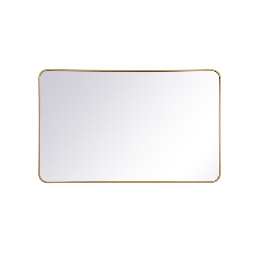 Elegant Decor Evermore Soft Corner Rectangular Mirror 30X48", Brass - MR803048BR