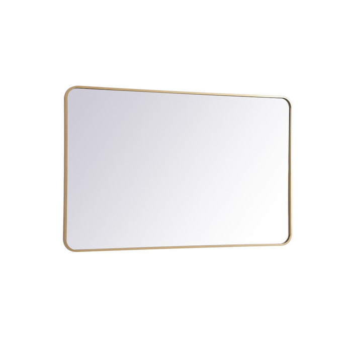 Elegant Decor Evermore Soft Corner Rectangular Mirror 30X48", Brass