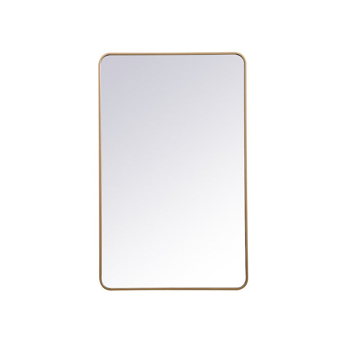 Elegant Decor Evermore Soft Corner Rectangular Mirror 30X48", Brass