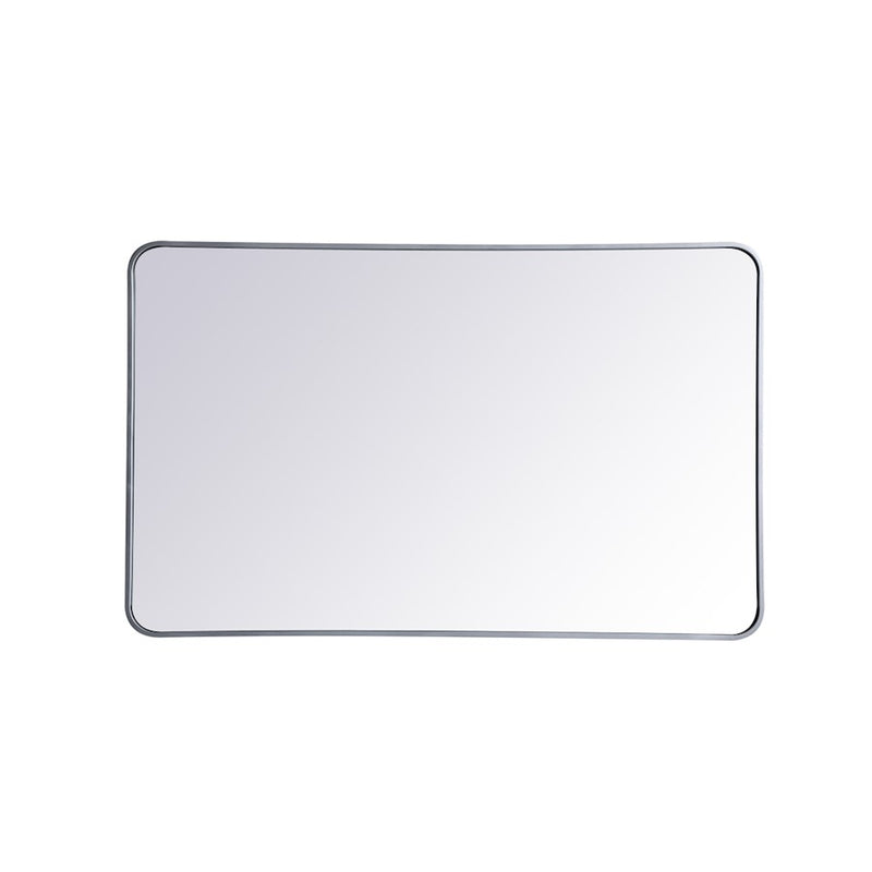 Elegant Decor Evermore Soft Corner Rectangular Mirror 30X48", Silver