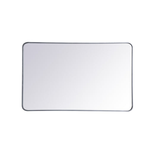 Elegant Decor Evermore Soft Corner Rectangular Mirror 30X48", Silver