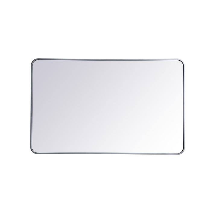 Elegant Decor Evermore Soft Corner Rectangular Mirror 30X48", Silver