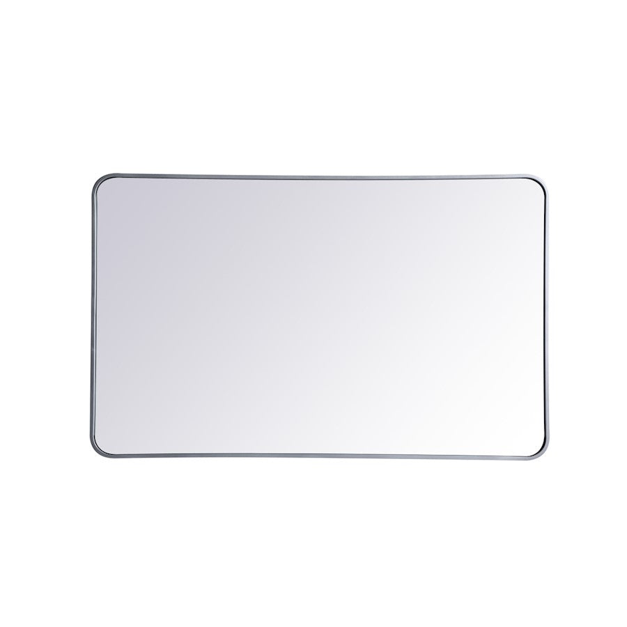 Elegant Decor Evermore Soft Corner Rectangular Mirror 30X48", Silver