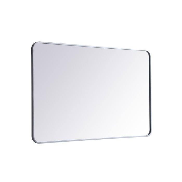 Elegant Decor Evermore Soft Corner Rectangular Mirror 30X48", Silver